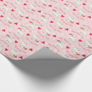 Valentine Bull Terrier Wrapping Paper