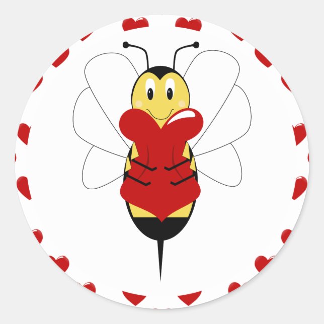 Valentine Bumble Bee Sticker (Front)