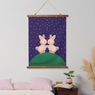 Valentine Bunnies Hanging Tapestry