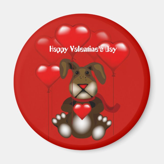 Valentine Bunny Heart Balloons Custom Magnet (Front)