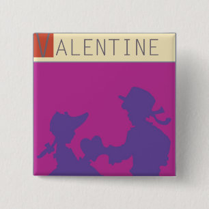 <Valentine> by Steve Collier 2 Inch Square Button