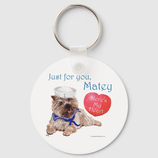 Valentine Cairn Terrier Keychain (Front)