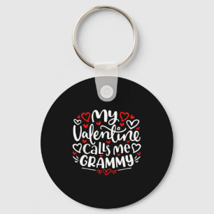 Valentine calls grammy cute heart valentine's dayV Keychain