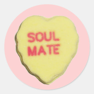 Valentine Candy Heart Classic Round Sticker
