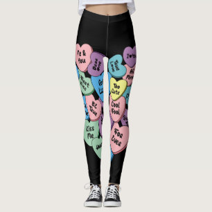 valentine candy hearts conversation Leggings