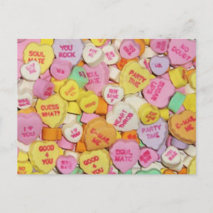 Valentine Candy Hearts Holiday Postcard