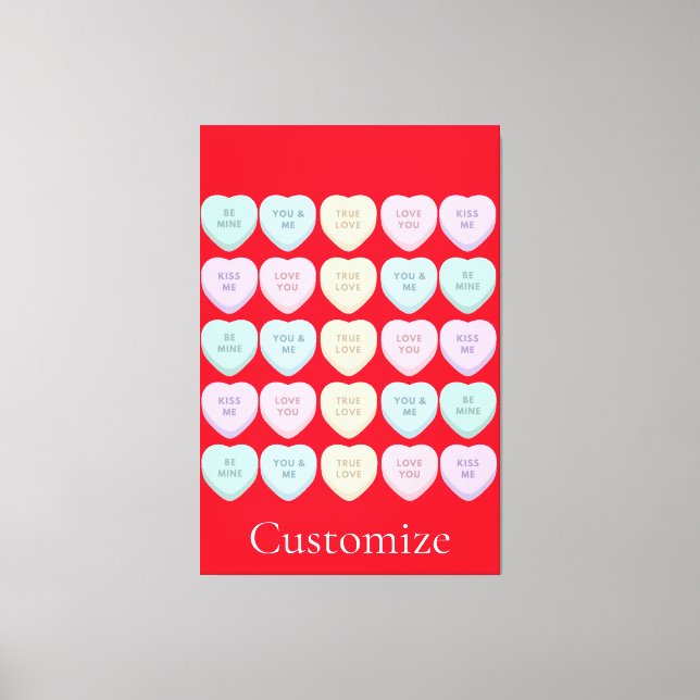 Valentine Candy Hearts Thunder_Cove Canvas Print (Front)