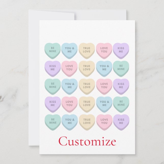 Valentine Candy Hearts Thunder_Cove Invitation (Front)