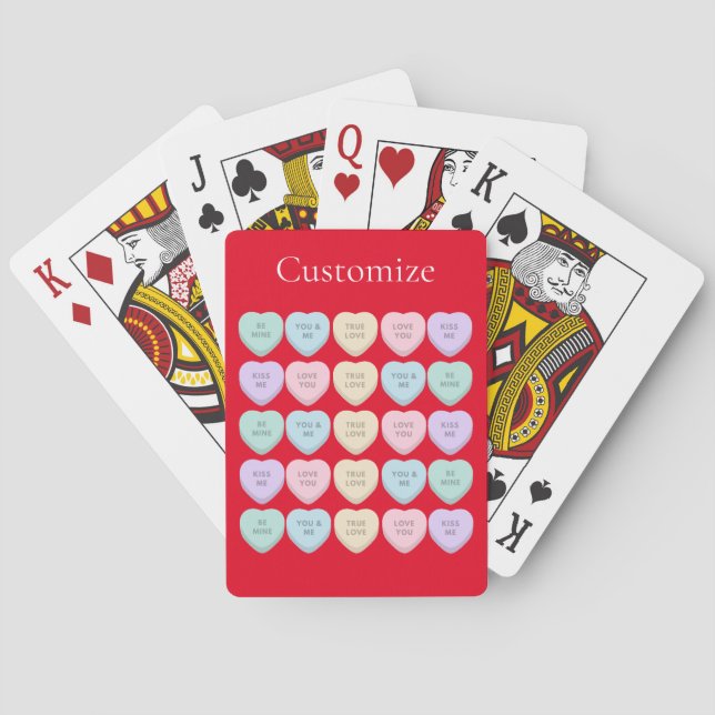 Valentine Candy Hearts Thunder_Cove Playing Cards (Back)
