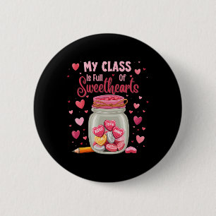 Valentine Candy Jar Teacher  2 Inch Round Button
