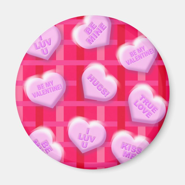 Valentine Candy Plaid Magnet (Front)