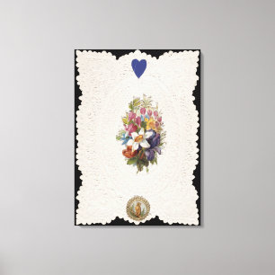 Valentine card depicting flowers, c.1840 (colour l canvas print