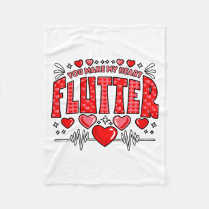 Valentine Cardiac Nurse You Make My Heart Flutter  Fleece Blanket