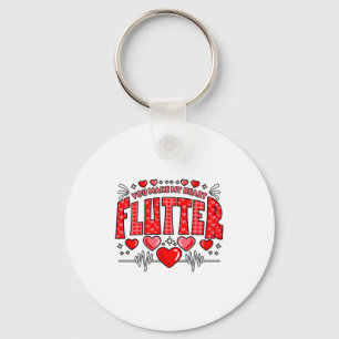 Valentine Cardiac Nurse You Make My Heart Flutter  Keychain