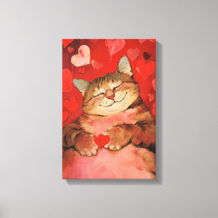 Valentine Cat Canvas Print