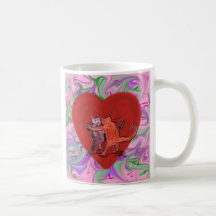 Valentine Cat Dance Coffee Mug
