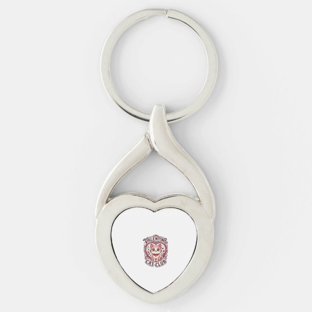 Valentine Cat Funny Cat Lover Design - Valentine C Keychain (Front)