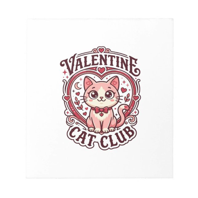 Valentine Cat Funny Cat Lover Design - Valentine C Notepad (Front)