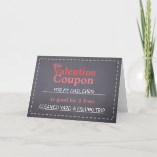 Valentine Chalkboard Coupon Holiday Card