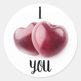 Valentine Cherries Classic Round Sticker