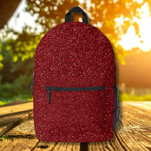 Valentine Classic Trendy Red Glitter Printed Backpack