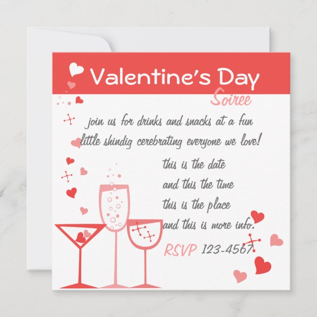 Valentine Cocktails Invitation (Front)