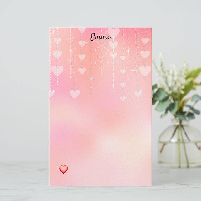 Valentine Coeurs sur une papeterie à cordes (Créateur téléchargé)