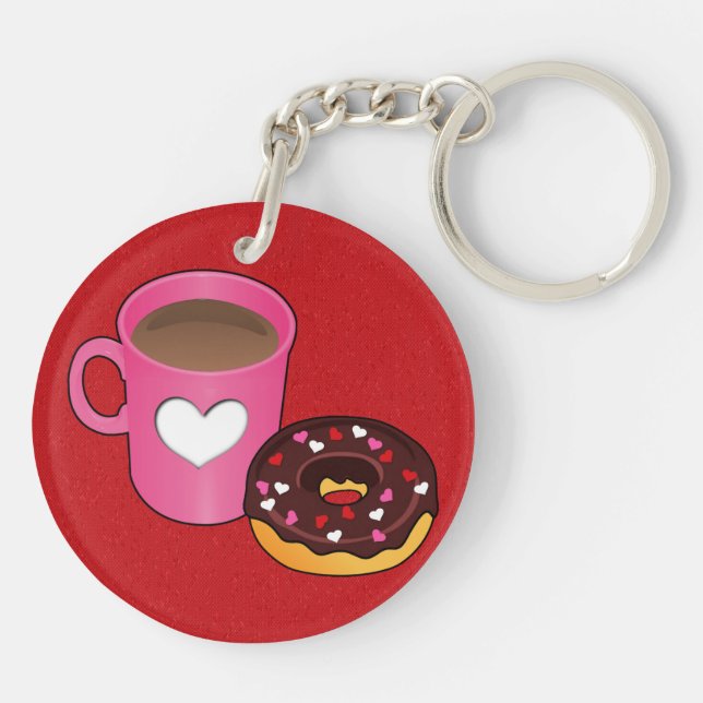 Valentine Coffee and Doughnut Keychain (Back)