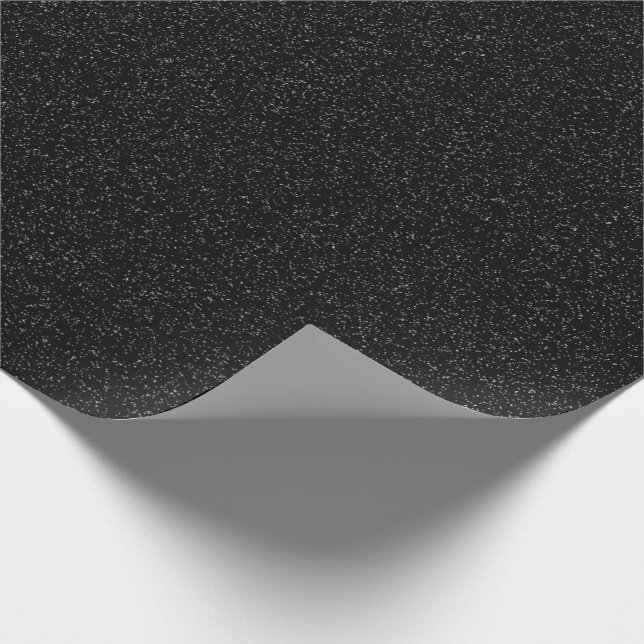 Valentine Collection Plain Black Glitter Wrapping Paper (Corner)