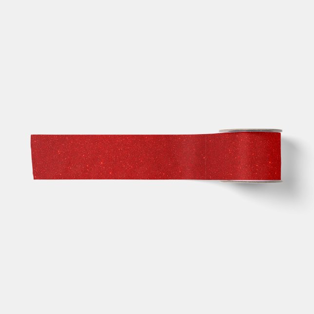 Valentine Collection Plain Red Glitter Satin Ribbon (Front)