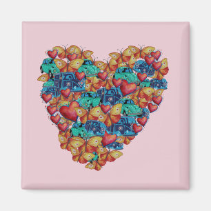 Valentine Colourful Heart Art Magnet
