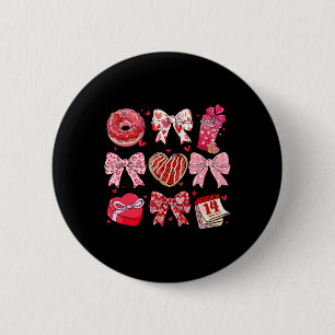 Valentine Coquette Bow Candy Donut Chocolate Girl 2 Inch Round Button