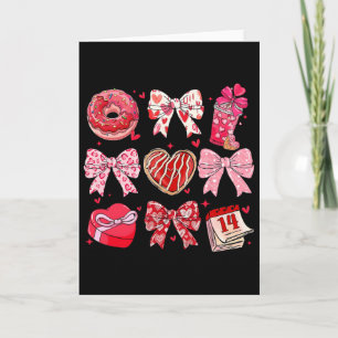 Valentine Coquette Bow Candy Donut Chocolate Girl Card