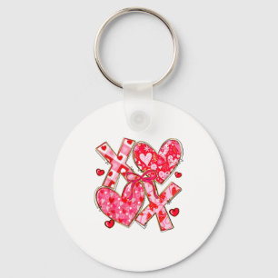 Valentine Coquette Bow Xoxo Hearts Lover Girl Wome Keychain