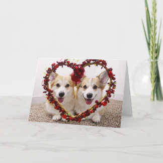 Valentine Corgis Greeting Card & Envelopes