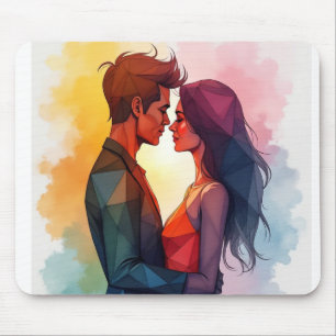 Valentine Couple Abstract  Mouse Pad