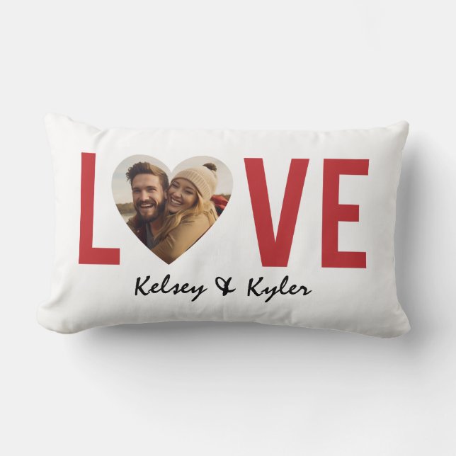 Valentine couples Love Photo  Lumbar Pillow (Front)