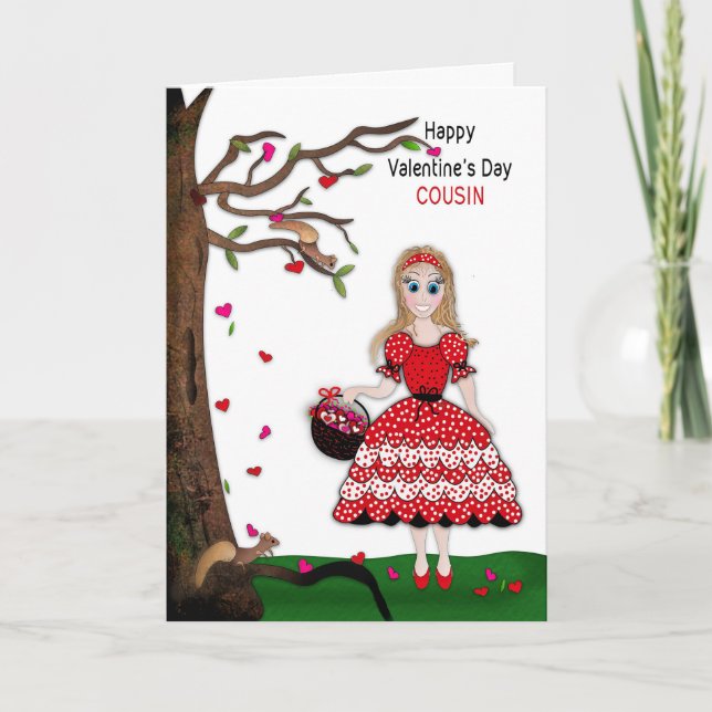 Valentine Cousin Girl collecte la carte d'arbre de (Devant)