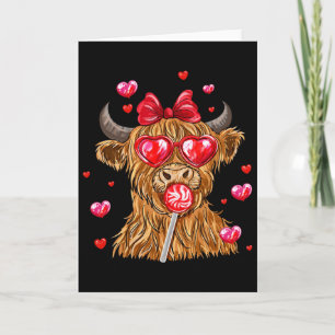 Valentine Cow Heart Sungles Girl Women Kid  Card