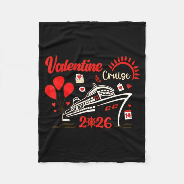 Valentine Cruise 2026 Funny For Couples Matching H Fleece Blanket (Front)