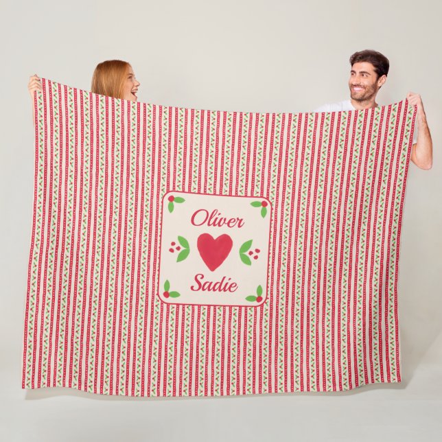 Valentine Cuddle Blanket Personalized Names (In Situ)