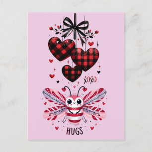 VALENTINE CUDDLE BUG HUGS POSTCARD
