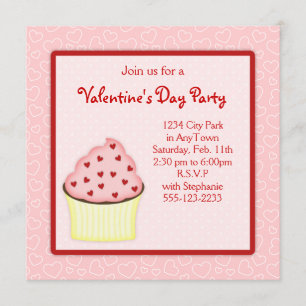 Valentine Cupcake Party Invites