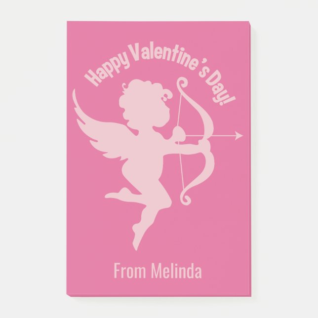 Valentine Cupid custom name Post-It notes (Front)