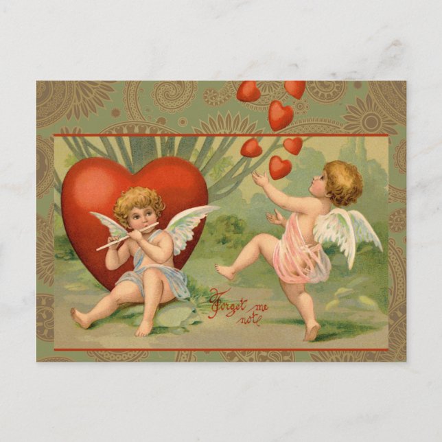 Valentine Cupids Love Antique Vintage Holiday Postcard (Front)