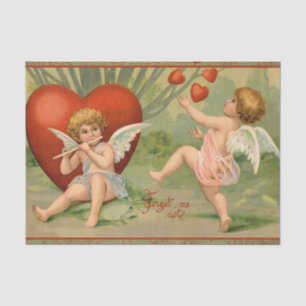 Valentine Cupids Love Antique Vintage Tissue Paper