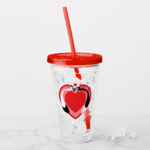 Valentine cute animals love acrylic tumbler