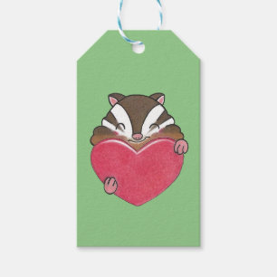 Valentine Cute Chipmunk Squirrel  Heart Gift Tag