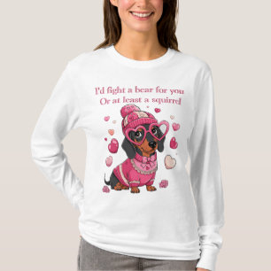 Valentine Dachshund Dog  T-Shirt