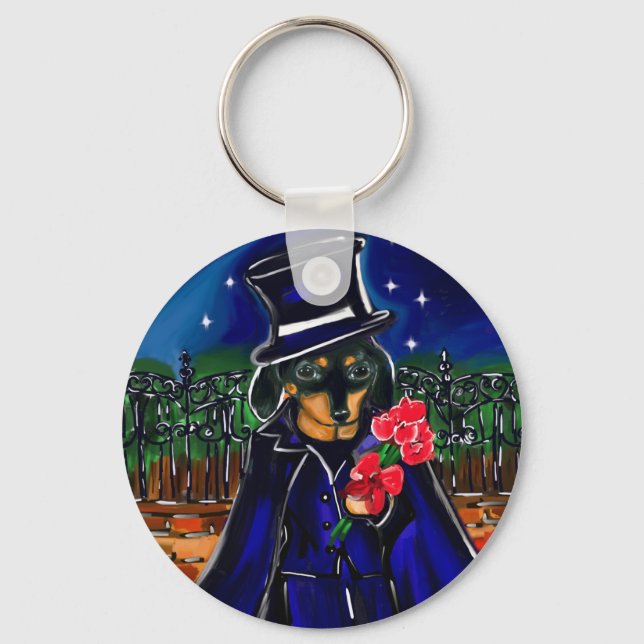 VALENTINE DACHSHUND KEYCHAIN (Front)